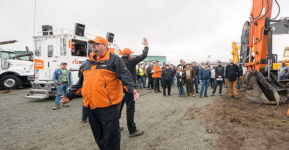 A bid catcher at the Ritchie Bros. auction in Nanaimo, BC